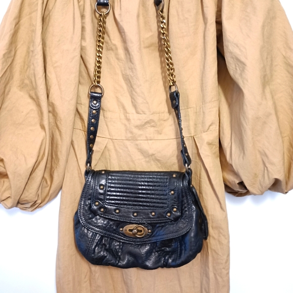 Abaco Mini Crossbody Bag Black Leather - Picture 1 of 10